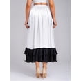 thumbnail image 6 of Sholeno Women Ruffle Long Full Folklorico Practice Performance Maxi Dance Skirt White S, 6 of 6