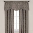 thumbnail image 2 of Serafina Home Scalloped Pleated Charcoal Scroll Window Treatment Valance, 2 of 2