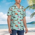thumbnail image 3 of Sikiie Christmas Dachshund Print Men's Hawaiian Shirt, Summer Beach Button Pocket Short Sleeve T-Shirt,XX-Large, 3 of 7