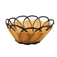 thumbnail image 4 of 7 inch Plastic Braided Basket Fruit Vegetable Cookies Container Holder Black&orange, 4 of 7