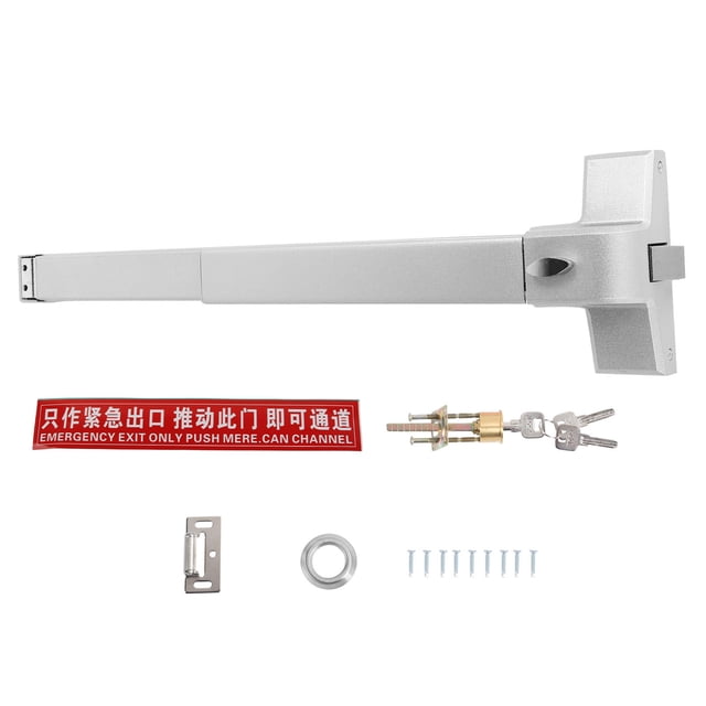 Juego de cerraduras de escape de acero galvanizado con varilla de empuje de 65 cm para puertas de salida de seguridad de emergencia contra incendios