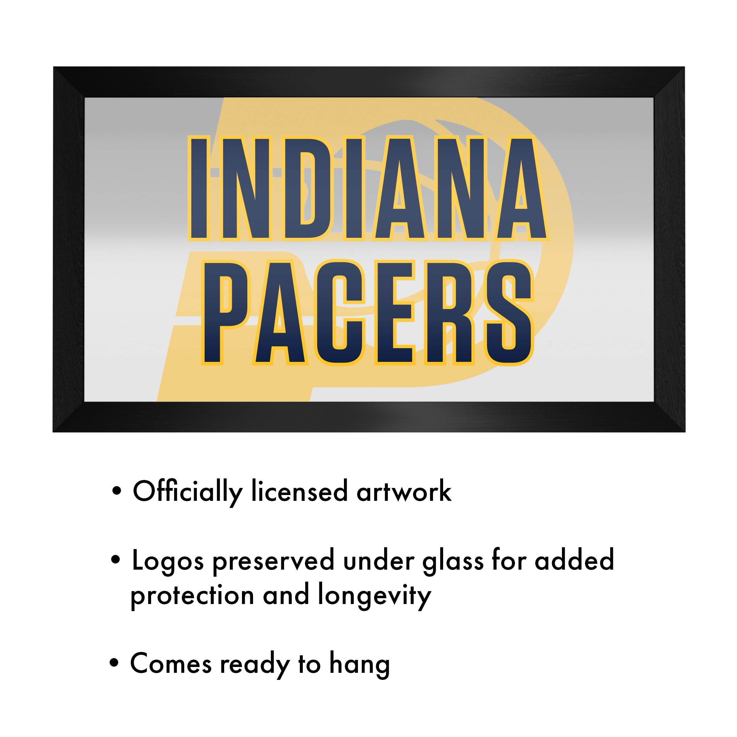 Indiana Pacers Fade Ready-To-Hang Black Framed Wall Mirror