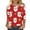 Red, variant on successthop Womens Christmas Top Ugly Graphic Santa Plus Size 3/4 Sleeve Shirts Lightweight Crewneck Party Clothes