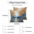 thumbnail image 3 of Waterproof Throw Pillow Covers Set of 2, 24x24 Inch Oil Painting Blue Yellow Decorative Pillowcases Outdoor Pillow Slip Cushion Covers Set for Couch Tent Modern Tree Art Hand-painted, 3 of 7