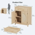 thumbnail image 4 of Holliwill Rattan Buffet Cabinet Sideboard with Drawer & Door, Farmhouse Storage Cabinet Coffee Bar for Dining Room Living Room Kitchen Entryway, Natural Oak, 4 of 14