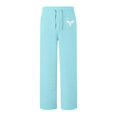 thumbnail image 4 of IWRICH Casual Pants for Women Wide Leg Elastic Waist Drawstring Trousers Workout Joggers Pants with Pockets Light Blue S, 4 of 4