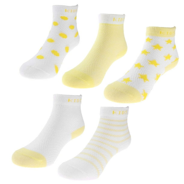 4-6Y 5 Pares De Calcetines Transpirables De Malla De Dibujos Animados De Invierno Para Niños Y Bebés (Amarillo)-184870.06 Tmvgtek Bebé