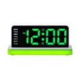 thumbnail image 2 of Digital Wall Clock, LED Large Display Alarm Clock, Living Room Bedroom Office, Green, 2 of 6