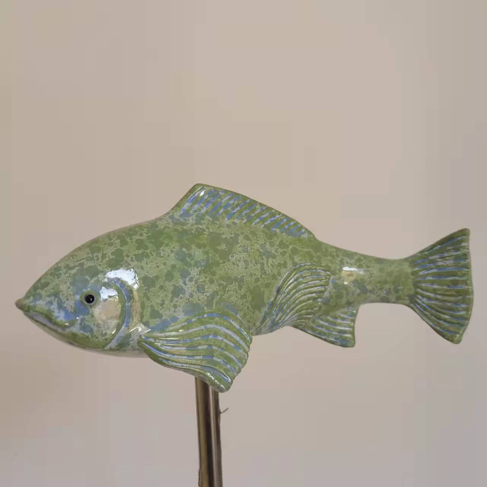XEOVHV Fish in The Garden, Ceramic Garden Koi, Garden Koi Resin Crafts, Koi Fish Statue Outdoor, Sculpture for Outdoor Garden Lawn Pond Ornament (3 Pcs Green)