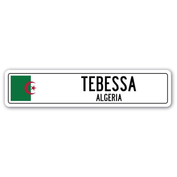 TEBESSA ALGERIA Street Sign Algerian flag city country road wall gift