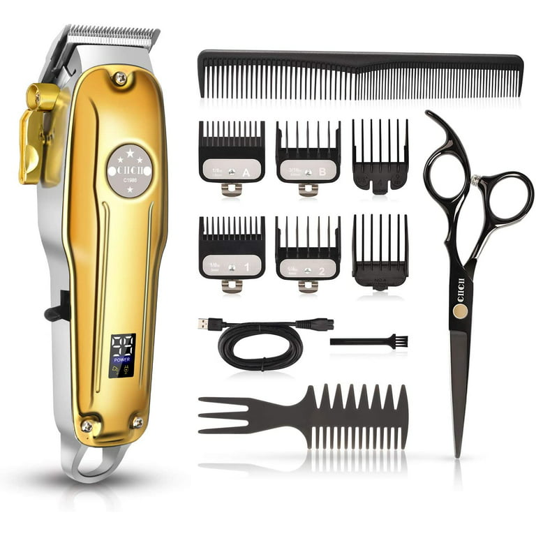 Cordless Hair Clippers Men, CIICII Professional Hair Trimmer (12Pcs USB Rechargeable Adjustable LCD Display Hair Beard Cutting Grooming Trimming Haircut Kit) for Home Barber Salon - Walmart.com