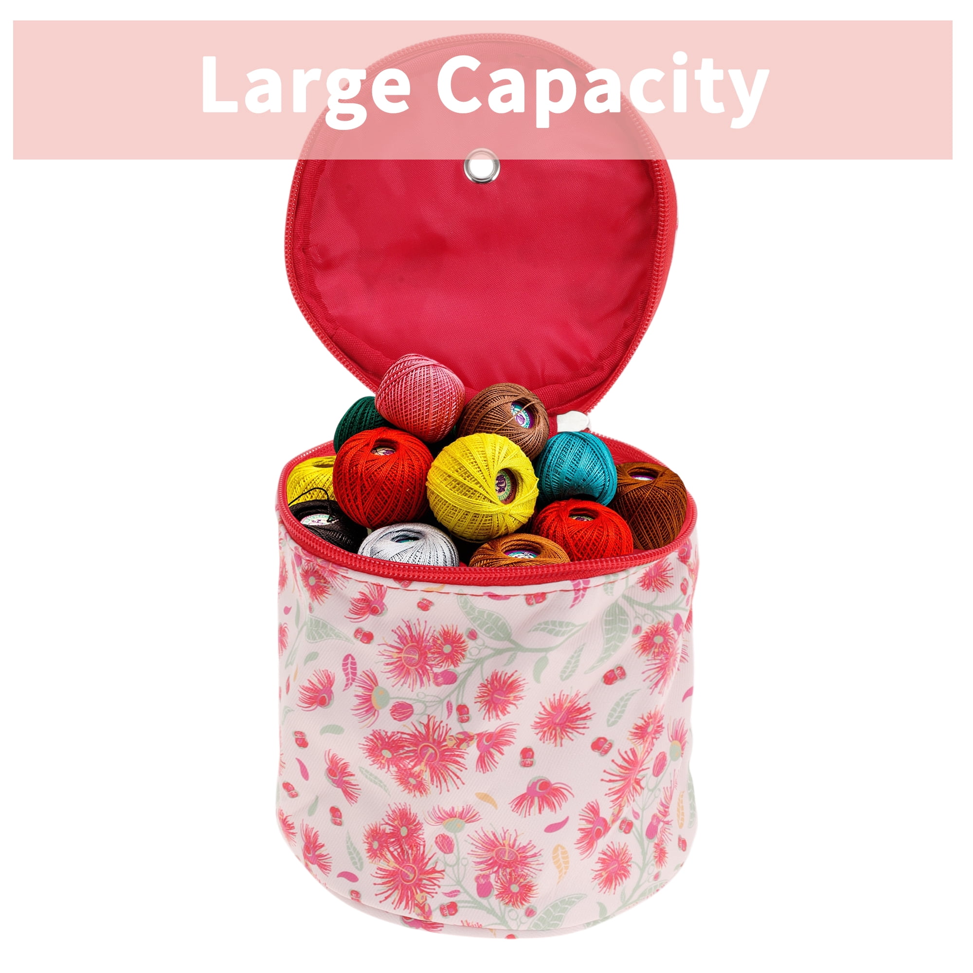 Unique Bargains Small Yarn Bag Knitting Organizer Crochet Tote Mini Yarn Drum Case