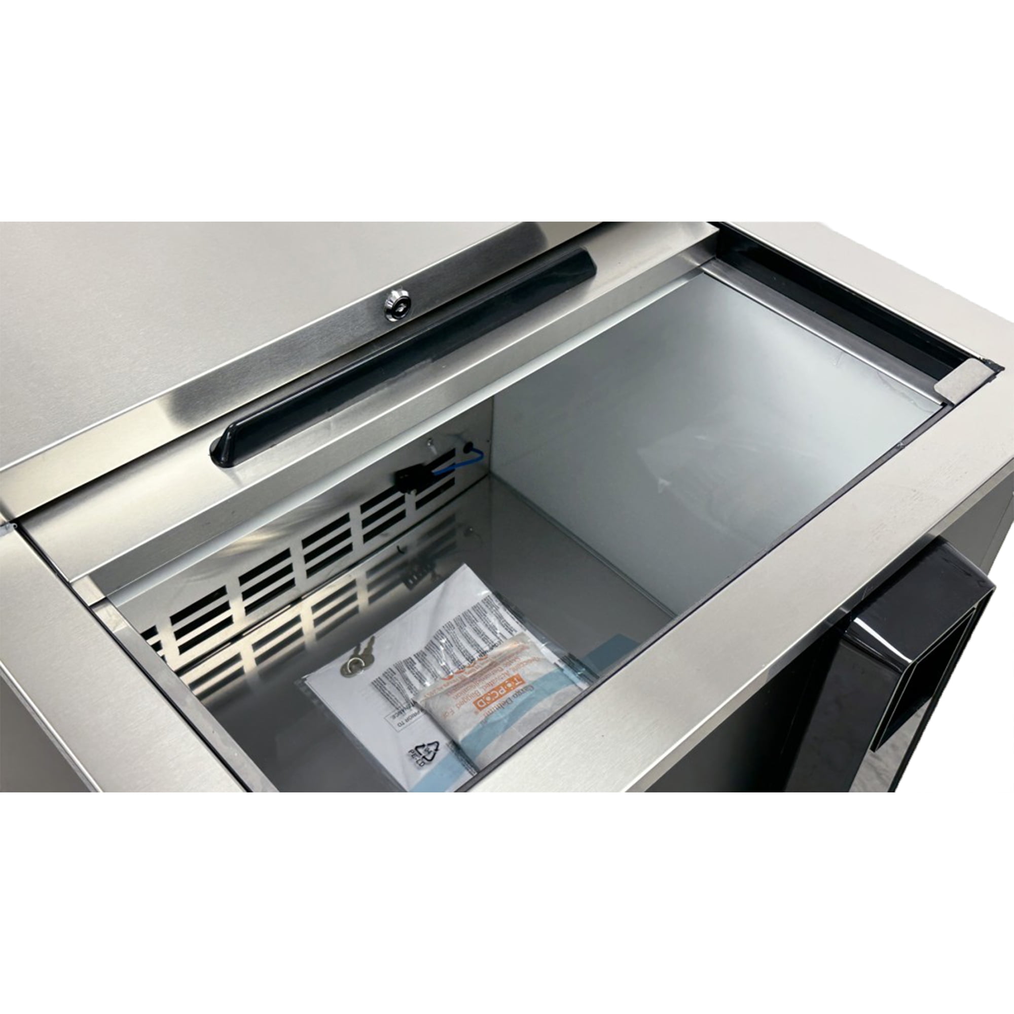 Elite Kitchen 26 in. Deep Well Horizontal Bottle Cooler, NSF Slide Top Bar Refrigerator,  4.5 Cu. Ft. Capacity