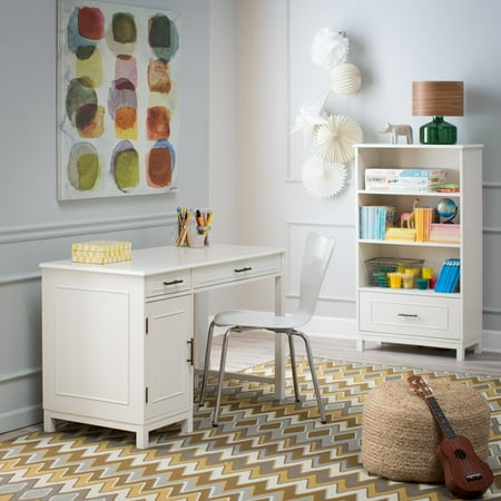 Classic Kids Desk - Classic Playtime Bennington Desk with Optional Hutch and Bookcase - Vanilla
