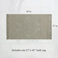 thumbnail image 4 of Jean Pierre Ricardo Cotton Fringe 27 x 45 in. Bath Rug, Linen, 4 of 11