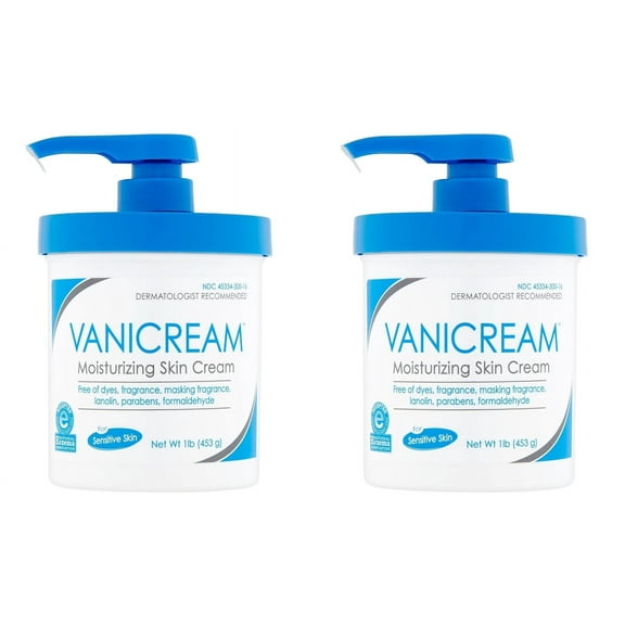 Vanicream Moisturizing Skin Cream for Sensitive Skin with Pump Dispenser - 16 fl oz (1 lb) - 2 Pack
