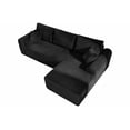 thumbnail image 4 of Muumblus 109" Oversized L-Shaped Modular Sectional Sofa with Movable Chaise, Boneless Corduroy Cloud Couch for Living Room, Black (Right Facing Chaise), 4 of 5