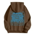 thumbnail image 7 of felwors Women's Ocean Graphic Oversized Pullover Hoodie Cotton Blend Casual Sweatshirt Brown for Size XXL, 7 of 7