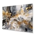 thumbnail image 2 of Designart "Delicate Brushstrokes Grey and Gold IV" Abstract Marble Metal Art Living Room, 2 of 5