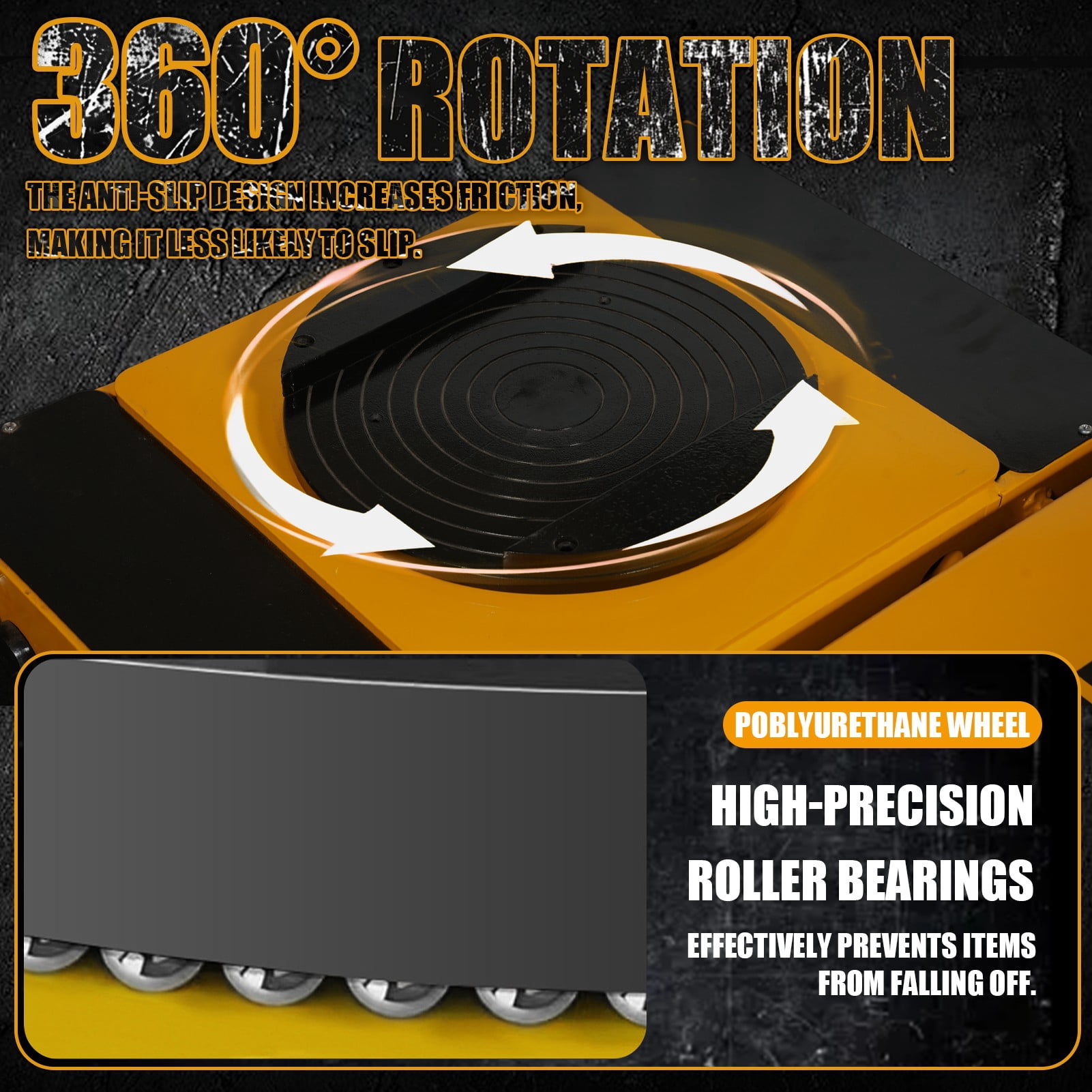 Electric Machinery Skates Dolly, 360° Mobile Mechanical Transporters, Machine Skates Dolly with 2pcs Straight Auxiliary Wheels Skates (20t - with a Pair of Auxiliary Wheels)