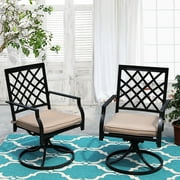 Sophia & William Set of 2 Outdoor Dining Chairs Patio Swivel Chairs 300lbs Weight Capacity Suitable for Patio Garden Backyard Outdoor Dining Room, Type A