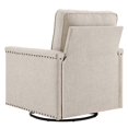thumbnail image 5 of Armchair Accent Swivel Chair, Fabric, Beige, Modern Contemporary Urban Design, Living Lounge Room Hotel Lobby Hospitality, 5 of 7