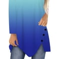 thumbnail image 4 of Gvmfive Women Long Sleeve Tunic Tops Gradient Color Asymmetrical T Shirt, 4 of 5