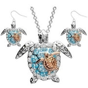 Midsumdr Earrings For Women,Ladies Necklace Turtle Animal Necklace Jewelry 1 Necklace And 1 Pair Of Earrings Jewelry Silver Gold Hoop Earrings Stud Earrings