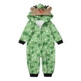 thumbnail image 2 of Odeerbi Christmas Onesie Pajamas for Family Holiday Sleep Jumpsuit Long Sleeve Family Christmas Pajamas Matching Sets Infant Fashion Lattice Print Plush Jumpsuit Sleepwear PJs Set Green, 2 of 4