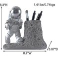 thumbnail image 3 of Portalápices de astronauta con soporte para teléfono, soporte para teléfono celular, contenedor de bolígrafo de astronauta de resina, organizador de suministros de papelería para d, 3 of 4