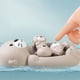 thumbnail image 5 of Juguetes de piscina, juguetes para bebés y niños pequeños. Adorable set de juguetes de baño con animales flotantes. Incluye un adulto y tres bebés. Goma suave y segura para niños a partir de 18 meses., 5 of 6