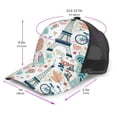 thumbnail image 2 of Lsque Eiffel Tower Printed Trucker Hat - Baseball Cap for Men Women - Breathable Mesh Side, Adjustable Fit - for Casual Wear, 2 of 7