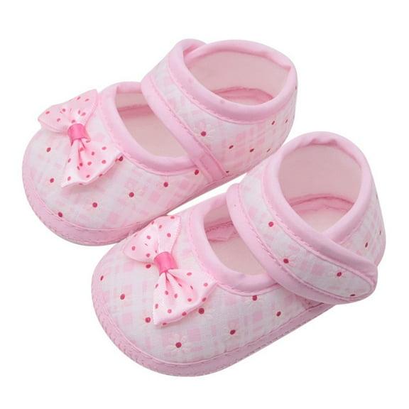 Baby First-Walking Shoes Girl Soft Sole Bowknot Floral Print Anti-Slip Casual Shoes for 0-18M