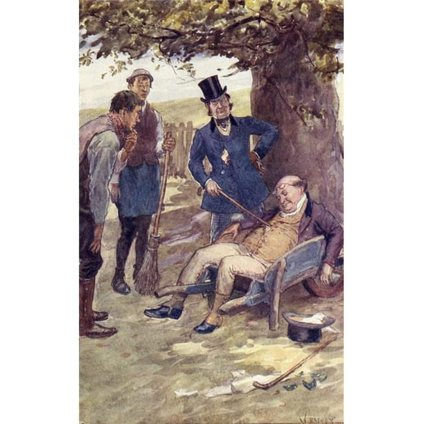 Posterazzi DPI1903528 Mr Pickwick Réveillé par Capitaine Boldwig Frontispice par William Rainey du Livre les Papiers Pickwick par Charles Dickens Affiche Impression, 11 x 18