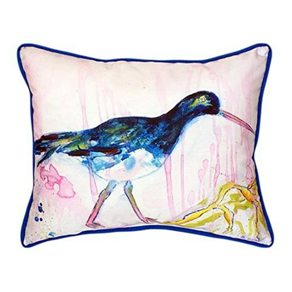 Betsy Drake Black Shore Bird 20-inch x 24-inch Polyester Indoor/Outdoor Throw Pillow