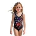 thumbnail image 6 of 4th of July Girls Swimsuit Size 7-8 One Piece Swimsuit Summer Patriotic American Flag Stars Striped Bikini Sets Swimming Sleeveless Beach Vacation Freedom Cute Girls Bathing Suit Black 1-2 Years, 6 of 7