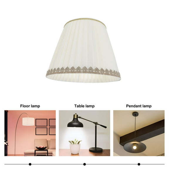 EXHUMKY Drum Lamp Shade White Fabric Metal Protecting Light Modern Style 1Pcs 9.8x7.9in