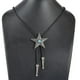 thumbnail image 5 of Corbata de bolo occidental con cuentas turquesas y estrella, cordón trenzado de cuero sintético. Plata antigua, 5 of 6