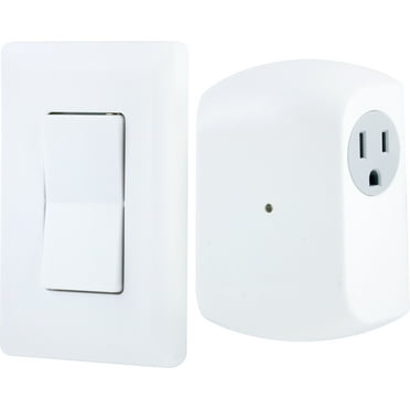 GE Wireless Light Control with Wall Switch, 1-Grounded Outlet, 18279