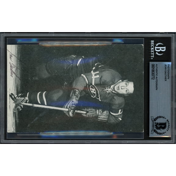 Jean Gauthier Autographed 3.5x5.5 Postcard Montreal Canadiens Beckett BAS #18630772