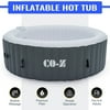 CO-Z 6 Person Inflatable Hot Tub 7ft Indoor Outdoor Spa with 130 Jets Heater Cover Pump Gray