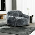 thumbnail image 2 of Miekor Furniture Soft Memory Foam Bean Bag Sofa Chair with Armrest, Modern Living Room Bean Bag, Blue Gray 35251, 2 of 10