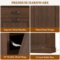 thumbnail image 5 of 15 Gallons Double Tilt-Out Trash Cabinet, Hidden Garbage Storage with Drawer & Diagonal Pattern for Kitchen & Living Room, Walnut, 5 of 8