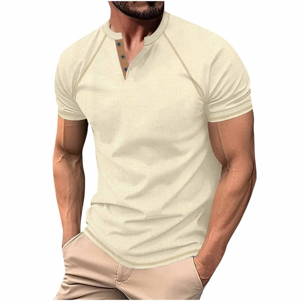 pstuiky camisetas para hombre, Hombre Ocio Cultivarse Uno Mismo Color Sólido Inserción de Hombro Cuello Redondo Manga Corta ropa de hombre m