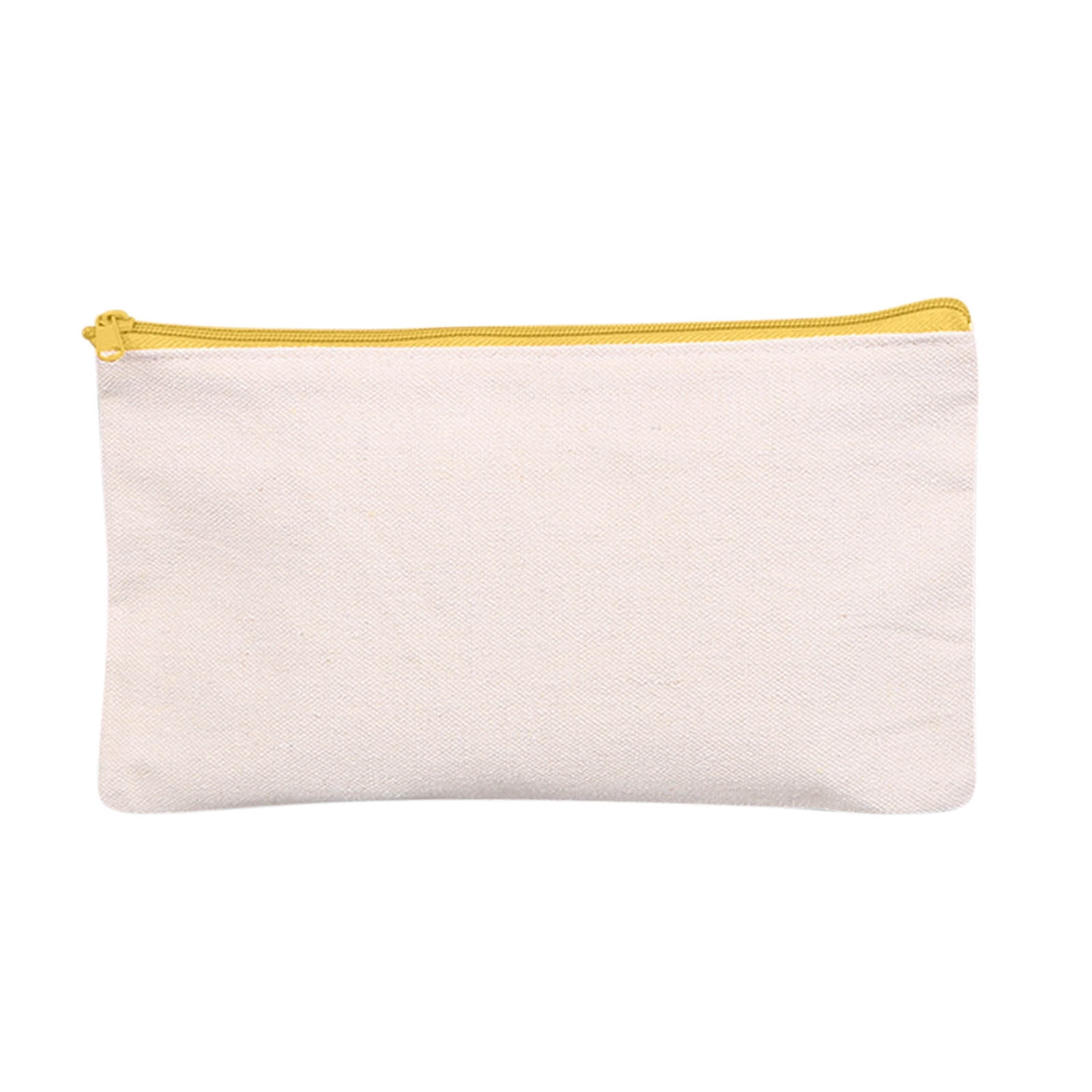 PRINxy Pen Pencil Case Blank Canvas Zipper Pouch For DIY CraftCanvas Makeup  Bags With Canvas Cosmetic Bag Multi-Purpose Travel Bags White