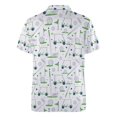 thumbnail image 3 of Womens Tops Casual Printed Short Sleeve Shirt Stand Collar Blouse,White,L, 3 of 3