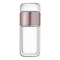 thumbnail image 2 of simhoa Glass Tea Infuser Bottle 350ml Glass Tea Infuser Cup for Office Outdoor Home Rose Gold, 2 of 8