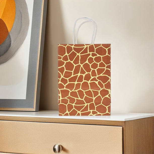 FESTFENDS 12Ud Bolsas Decorativas De Papel Con Asas Estampado De Animal Para Cumpleaños Y Temáticos