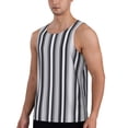 thumbnail image 2 of Lsque Black White Gray Mexican Blanket Serape Stripes Pattern Mens Tank Tops Muscle Athletic Quick Dry Sleeveless Workout Fitness T Shirts Beach Tank Top, Loose-fit Sleeveless Shirt for Men-Medium, 2 of 7