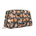 thumbnail image 2 of Naloa Corgi Collie Pug Leather Makeup Bag for Purse Travel, Portable Small Cosmetic Organizer for Women and Girls, Make up Bag with Zipper, 2 of 8